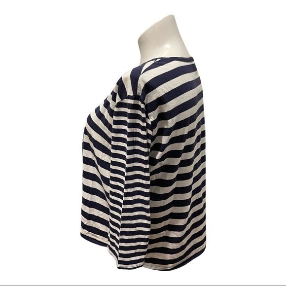 Gap STRIPED 3/4 SLEEVE TOP/TEE-SIZE XL‎ NAVY BLUE WHITE STRIPES - Picture 3 of 4